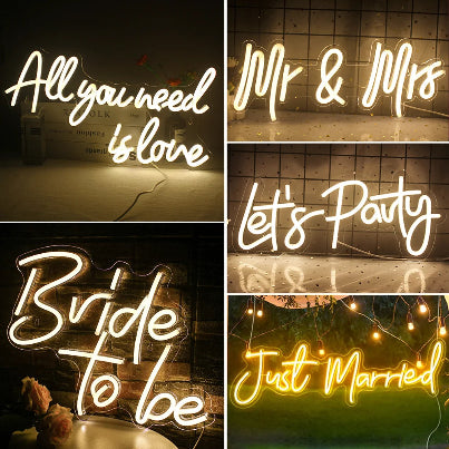 TinyGlow & Co™ All You Need is Love LED Neon Sign - Custom Wall Art Light for Bedroom & Wedding