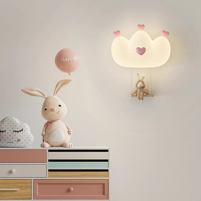 TinyGlow & Co™ Cloud Wall Lamp – Cream Cartoon LED Night Light for Kids