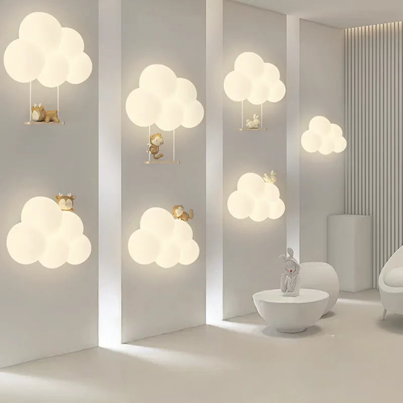 TinyGlow & Co™ Cloud Wall Lamp – Cream Cartoon LED Night Light for Kids