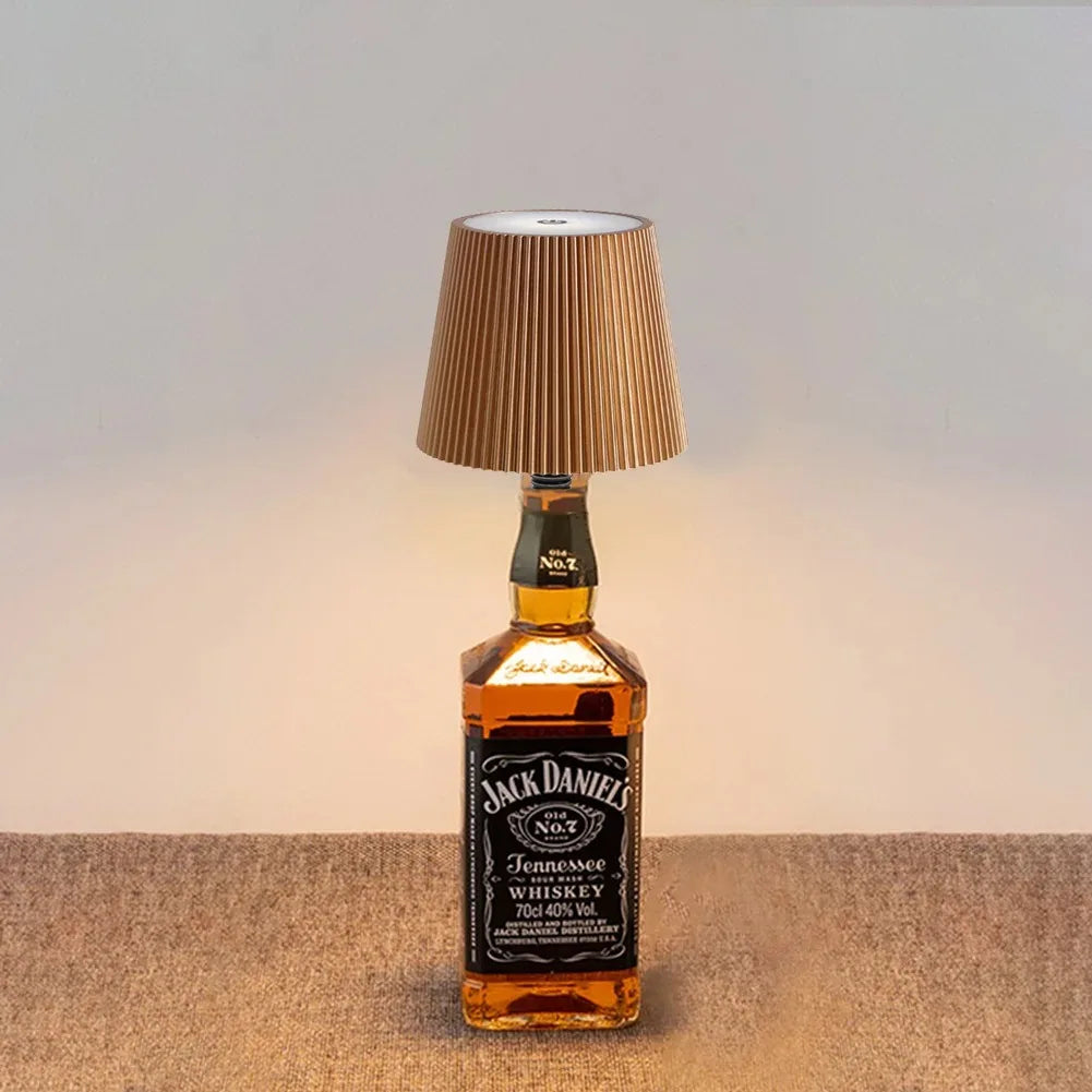 TinyGlow & Co™ Wireless Bottle Table Lamp - Touch Control 3-Color Dimmable Night Light