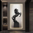 TinyGlow & Co™ Modern Lustre Interior Wall Light - Luxury Horse Painting with Remote Control