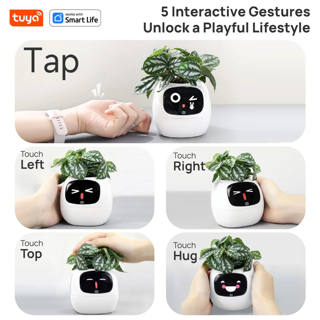 TinyGlow & Co™ Smart AI Plant Pot - Intelligent Garden System with App Control & 7 Sensors