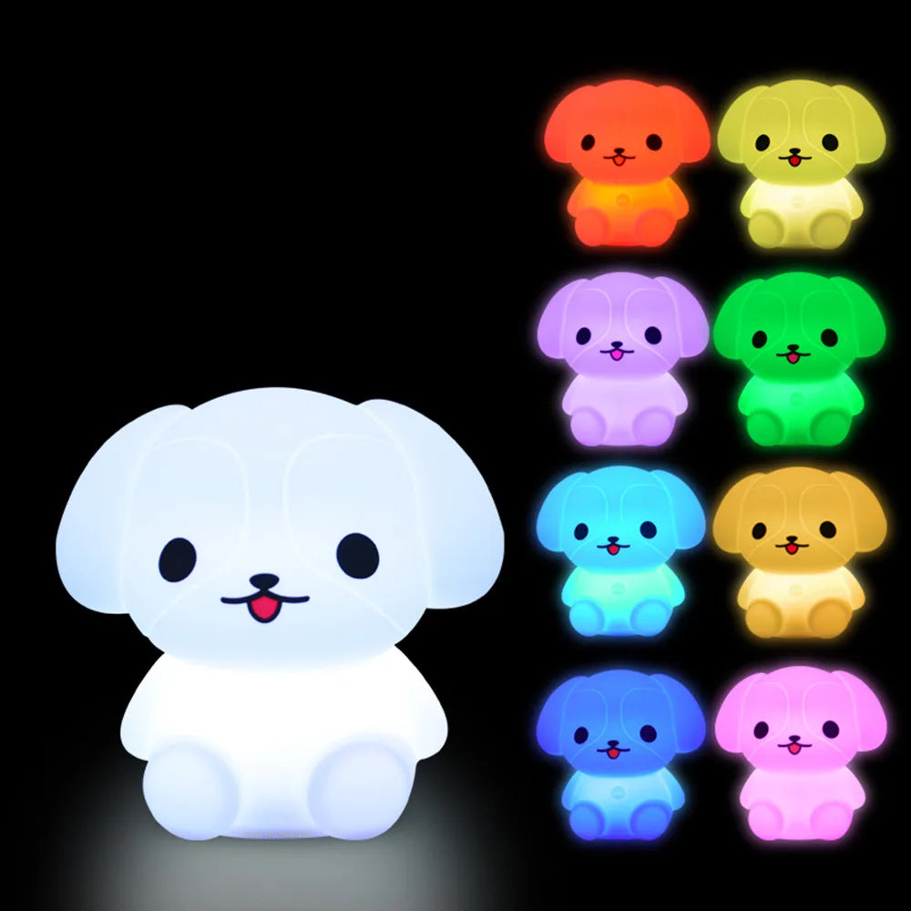 Bear Cat Dog Koala Owl Rabbit LED Night Light Touch Sensor 9 Colors Bedroom Silicone Animal Lamp for Children Kids Baby Gift