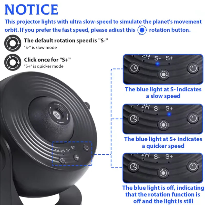 TinyGlow & Co™ Galaxy Projector Starry Sky 360° Rotate Planetarium Night Light