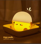 TinyGlow & Co™ Egg Yolk & Mushroom LED Night Light – USB Rechargeable Desktop Lamp