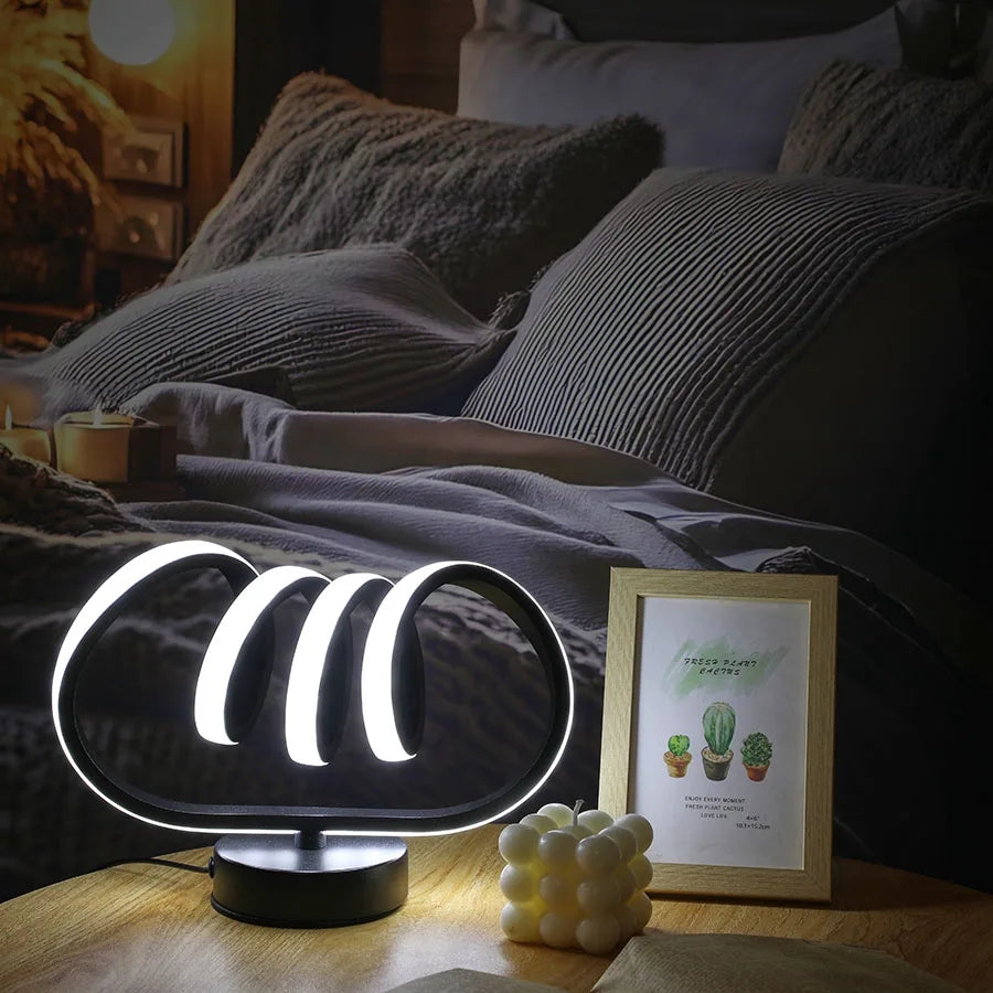 1PC Spiral Tunnel Creative Table Lamp, USB - Three - Color Dimming, Suitable for Various Occasions