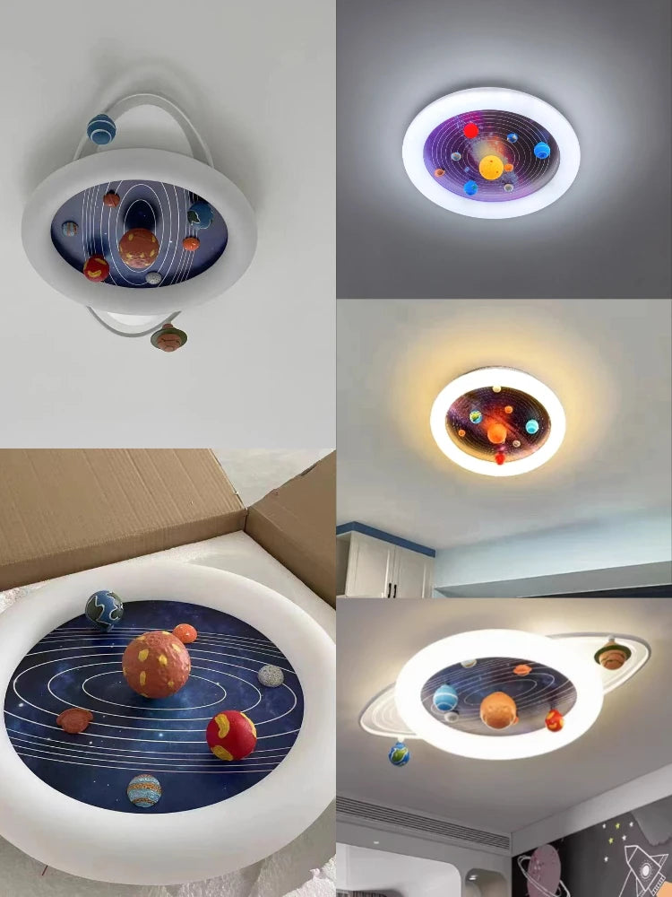 TinyGlow & Co™ Planetary Trajectory LED Ceiling Lamp – Modern Kids Room Light