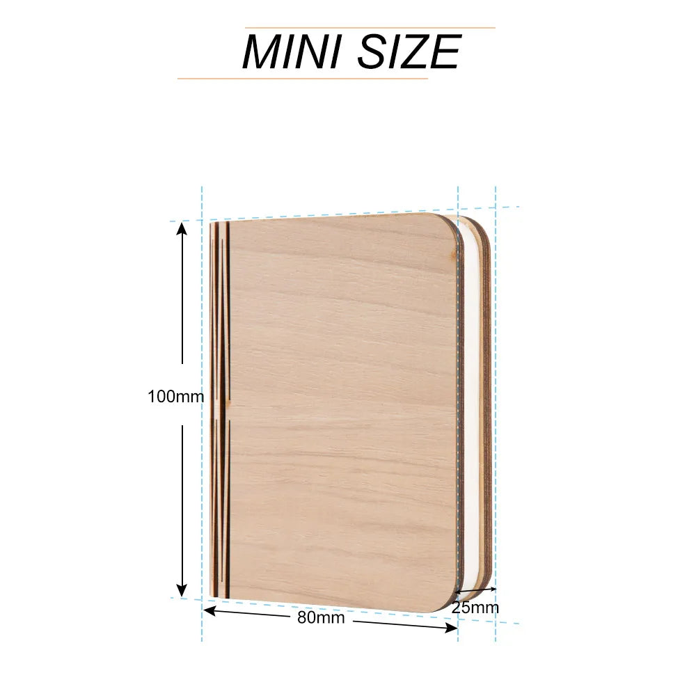 TinyGlow & Co™ Wooden Book Lamp – USB Rechargeable LED Reading Light for Kids
