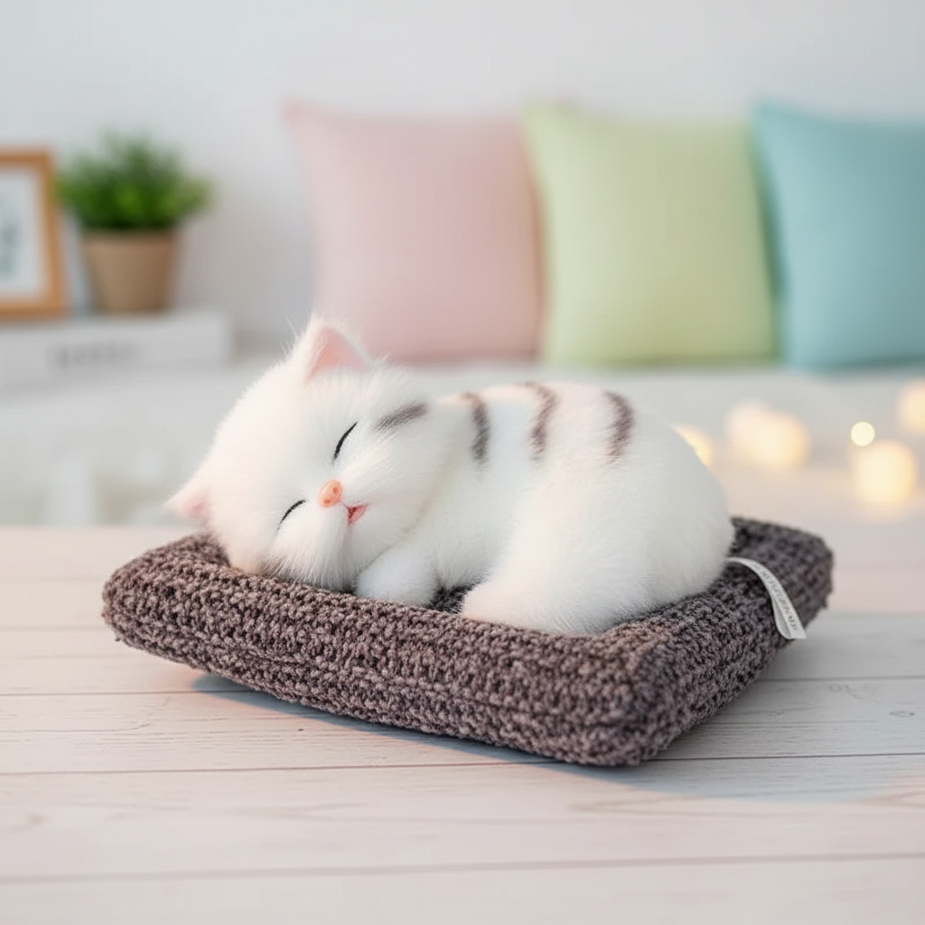 Interactive Meowing Kitten Plush - Cute Close-up