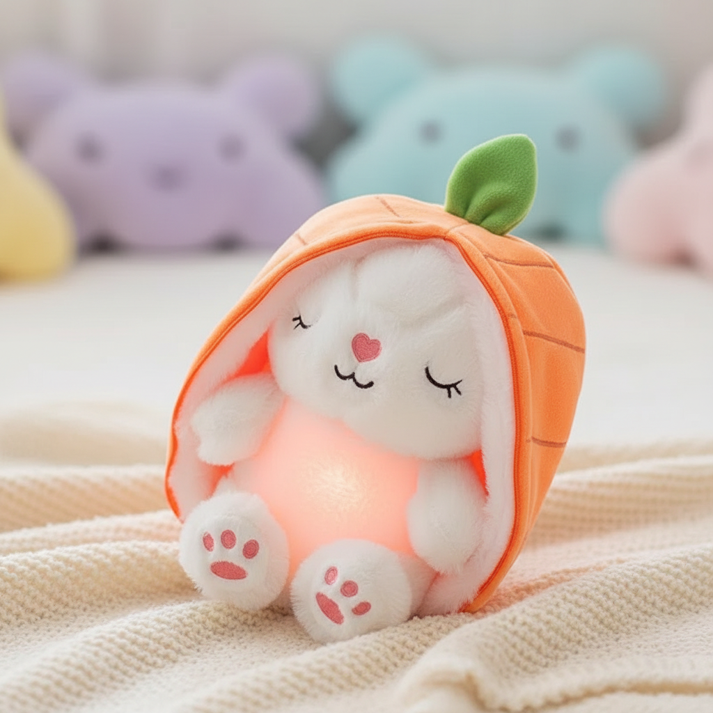 Musical Breathing Bunny Night Light - Adorable Close-up