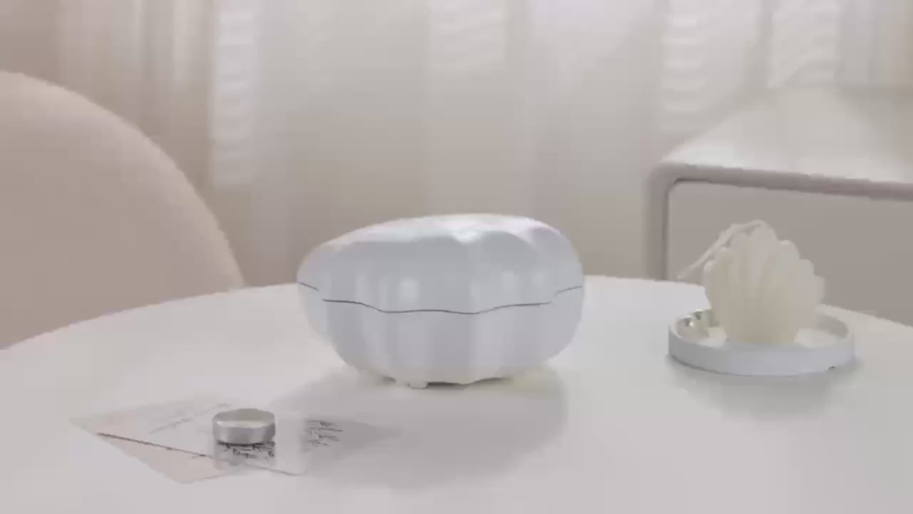 TinyGlow & Co™ Shell Lamp Bluetooth Speaker with Colorful Light Projection & White Noise