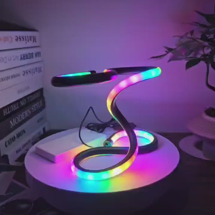 TinyGlow & Co™ Modern Spiral LED Table Lamp – USB Powered RGB Color Changing Desk Light