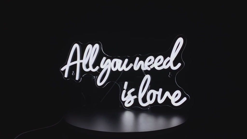 TinyGlow & Co™ All You Need is Love LED Neon Sign - Custom Wall Art Light for Bedroom & Wedding