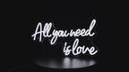 TinyGlow & Co™ All You Need is Love LED Neon Sign - Custom Wall Art Light for Bedroom & Wedding