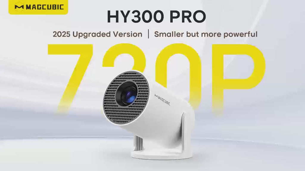 TinyGlow & Co™ MAGCUBIC HY300 PRO 8K Android 14 WiFi6 290ANSI Home Cinema Projector