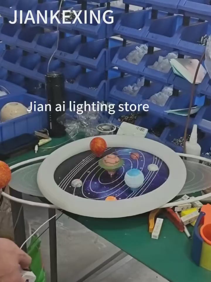 TinyGlow & Co™ Planetary Trajectory LED Ceiling Lamp – Modern Kids Room Light