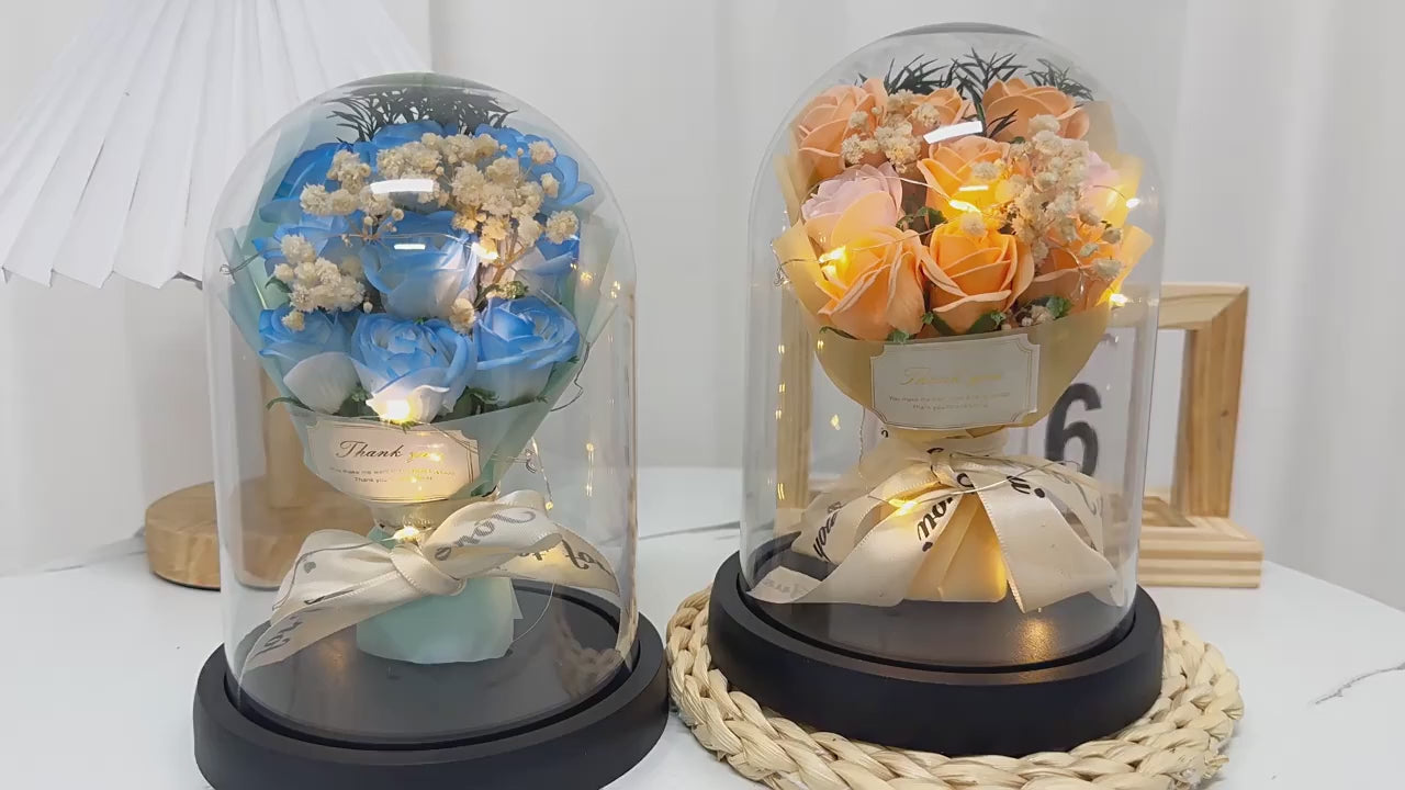 TinyGlow & Co™ Eternal LED Rose in Acrylic Dome - Forever Flower Valentine's Gift