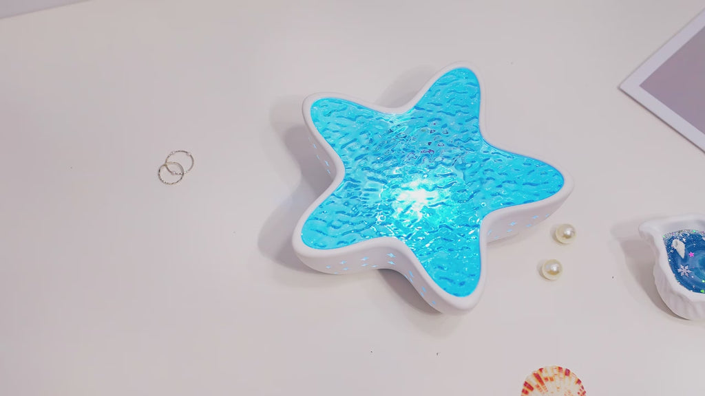 TinyGlow & Co™ Starfish LED Night Light - Ocean Wave Projector Lamp