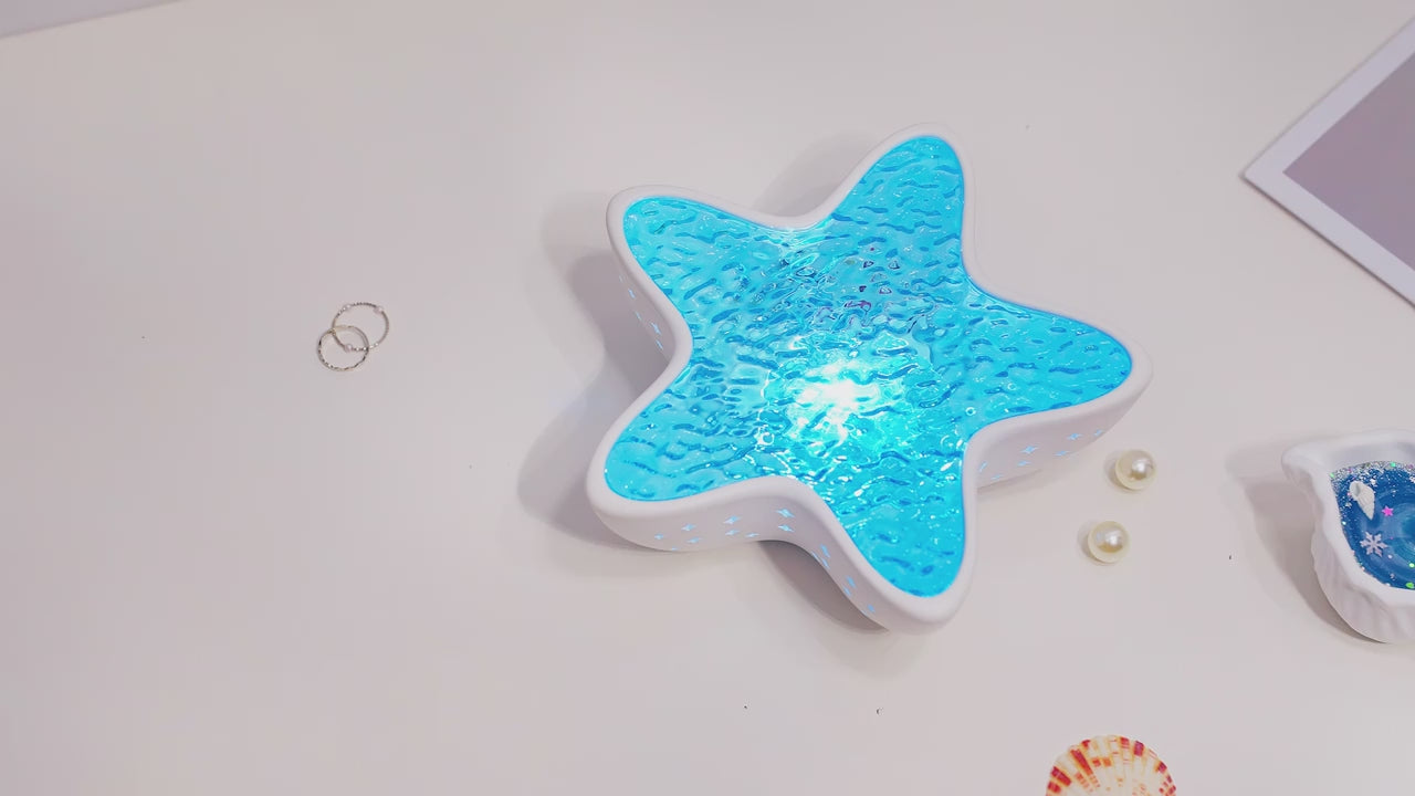 TinyGlow & Co™ Starfish LED Night Light - Ocean Wave Projector Lamp
