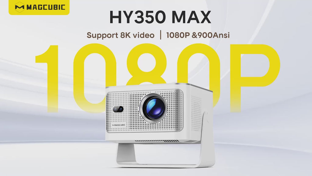 TinyGlow & Co™ MAGCUBIC HY350Max Auto Focus 4K Projector 900ANSI Android 14 WiFi6