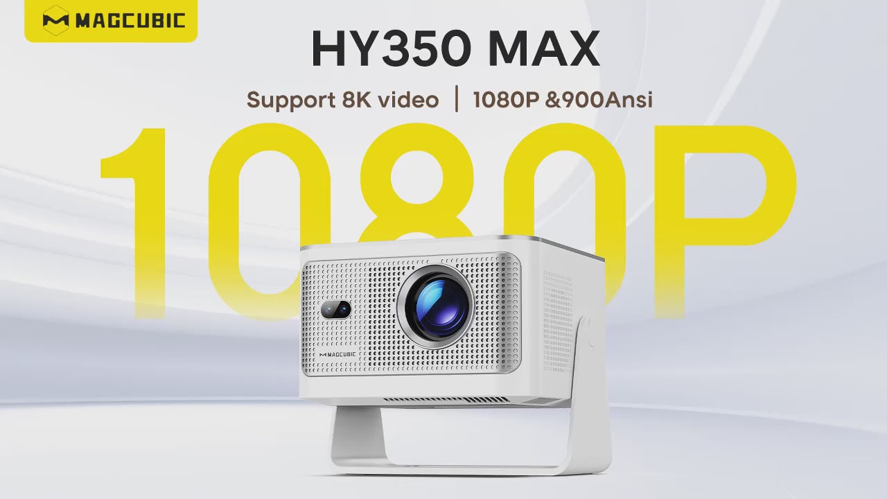 TinyGlow & Co™ MAGCUBIC HY350Max Auto Focus 4K Projector 900ANSI Android 14 WiFi6