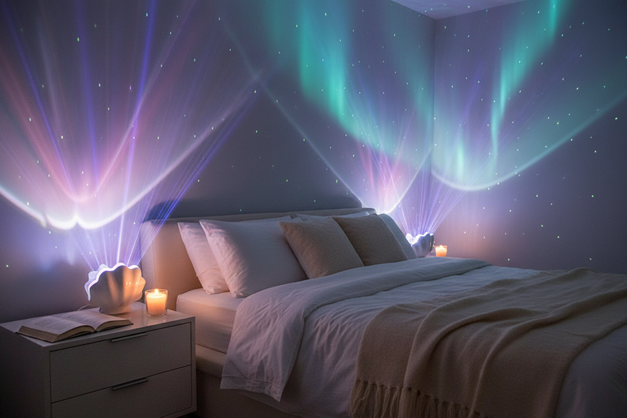 Shell Pearl Aurora Projection Night Light - Magical Atmosphere